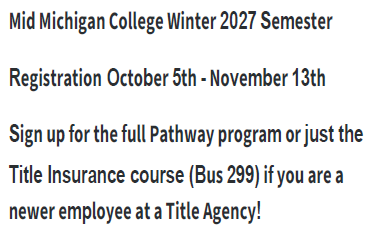 MLTA Career Pathways – Mid Michigan College Winter Semester Registration Open